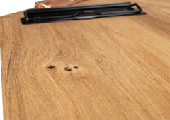 Holz Klemmbrett aus FSC® Eiche Kleinastig beidseitig gebürstet - DIN A4 - Briefklemme Schwarz -