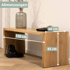 Massivholz Hocker Bank aus Eiche mit Baumkante