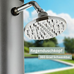 Solardusche mit Wasserspeicher für Garten, Pool und Camping - Gartendusche inkl. Schutzhülle