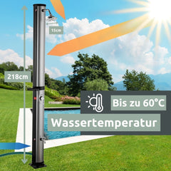 Solardusche mit Wasserspeicher für Garten, Pool und Camping - Gartendusche inkl. Schutzhülle