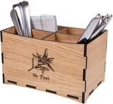 Table Caddy aus geölter FSC-Eiche - Besteckhalter und Organizer