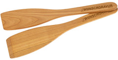 Personalized spatula made of oiled cherry wood with laser engraving and cut