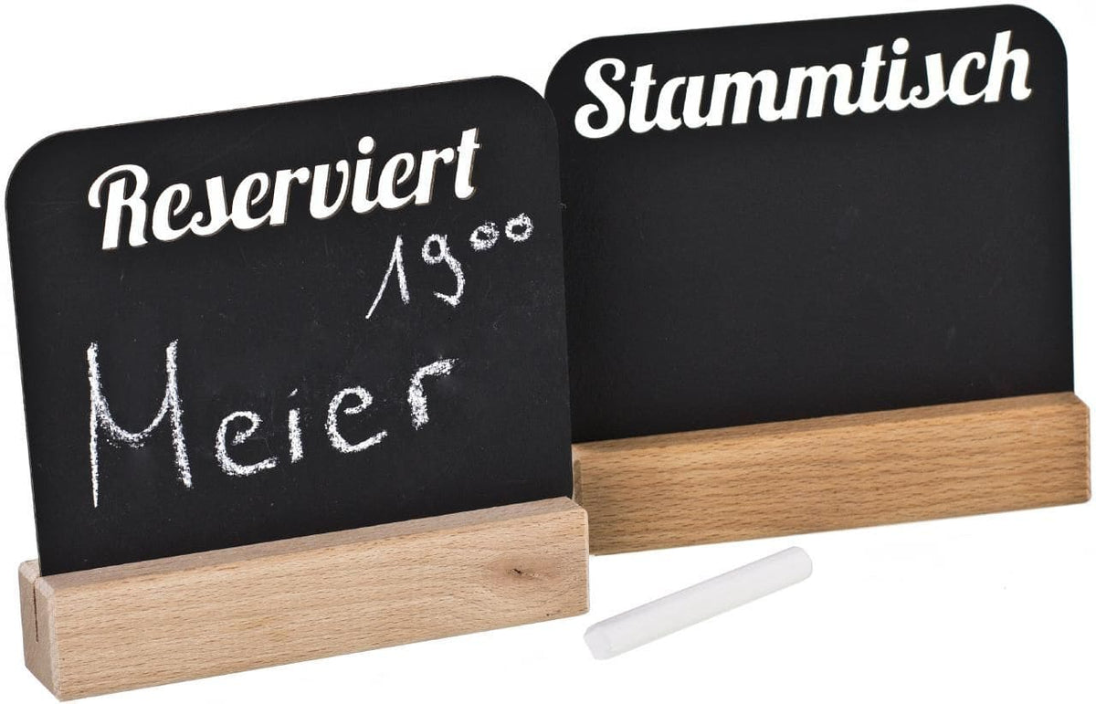 Table stand made of beech with chalkboard - Reserved table sign