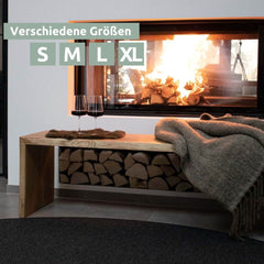 Solid wood stool bench made of oak with tree edge