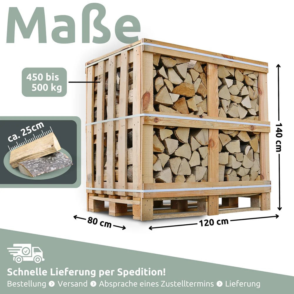 Brennholz Hainbuche Kammergetrocknet 25 cm 1RM/ 1,6 SRM
