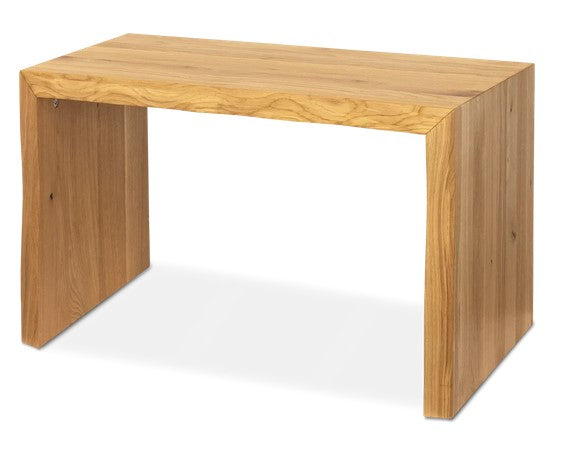 Solid wood stool bench made of oak with tree edge