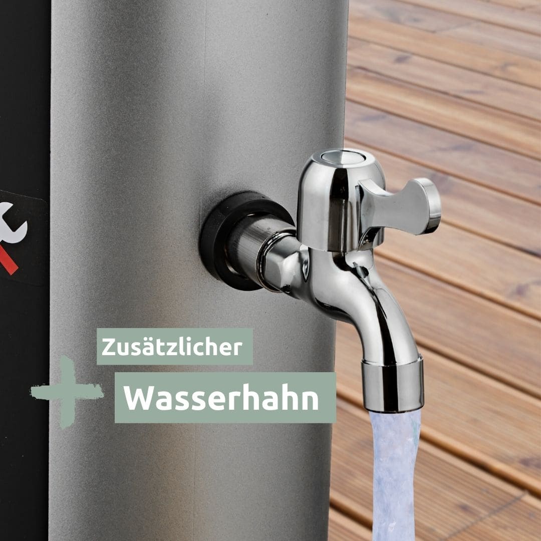 Solardusche mit Wasserspeicher für Garten, Pool und Camping - Gartendusche inkl. Schutzhülle