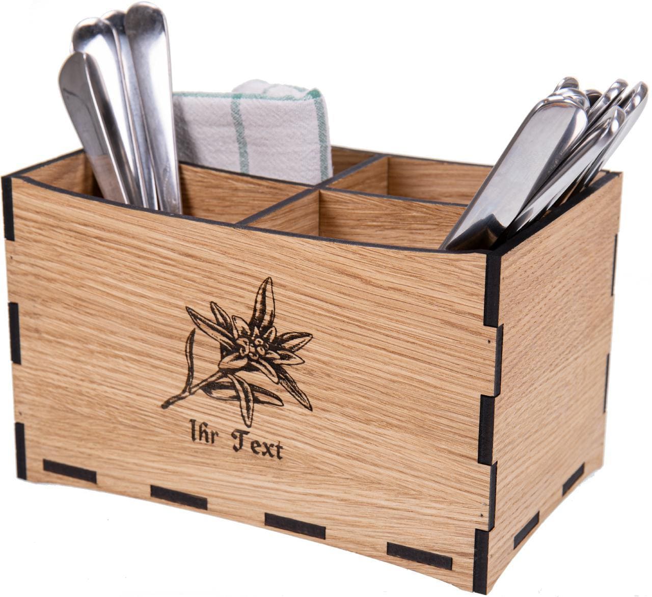 Table Caddy made of oiled FSC oak - cutlery holder and organizer